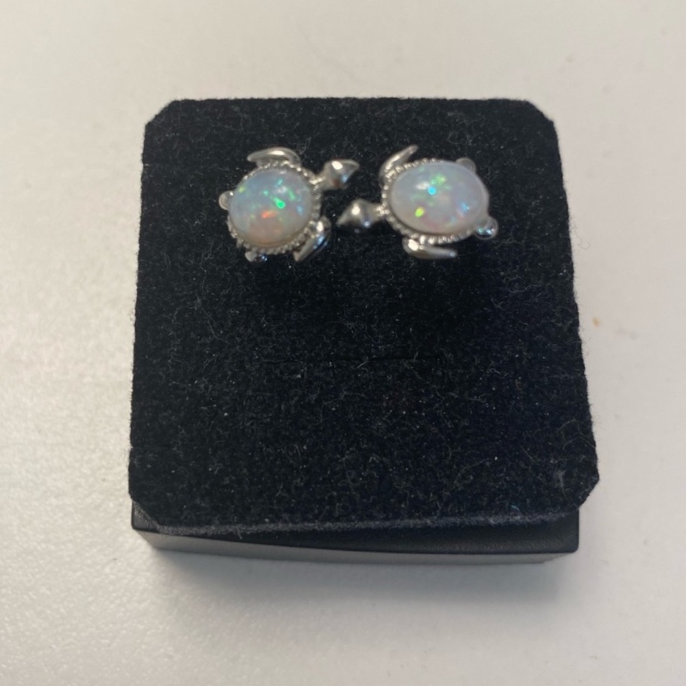 New Silver Turtle Opal Adjustable Ring - Engraved… - image 4